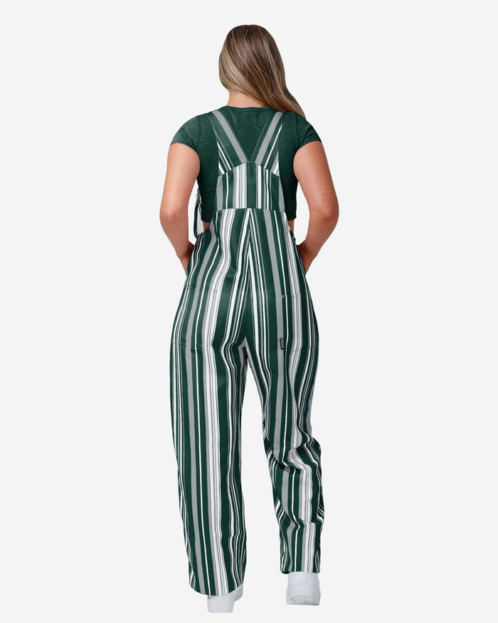 Michigan State Spartans Womens Hyper Stripe Bib Overalls FOCO - FOCO.com