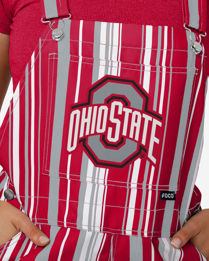 Ohio State Buckeyes Womens Hyper Stripe Bib Overalls FOCO - FOCO.com