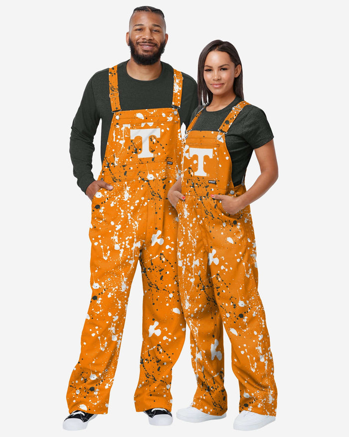 Tennessee Volunteers Womens Paint Splatter Bib Overalls FOCO - FOCO.com