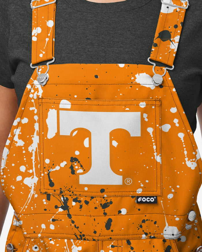 Tennessee Volunteers Womens Paint Splatter Bib Overalls FOCO - FOCO.com