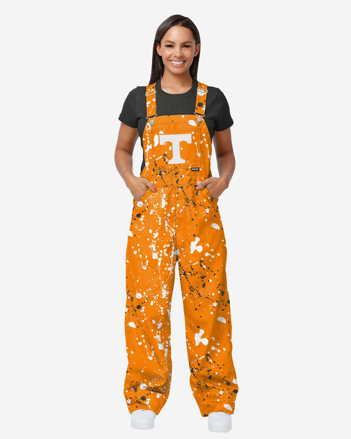 Tennessee Volunteers Womens Paint Splatter Bib Overalls FOCO XS - FOCO.com