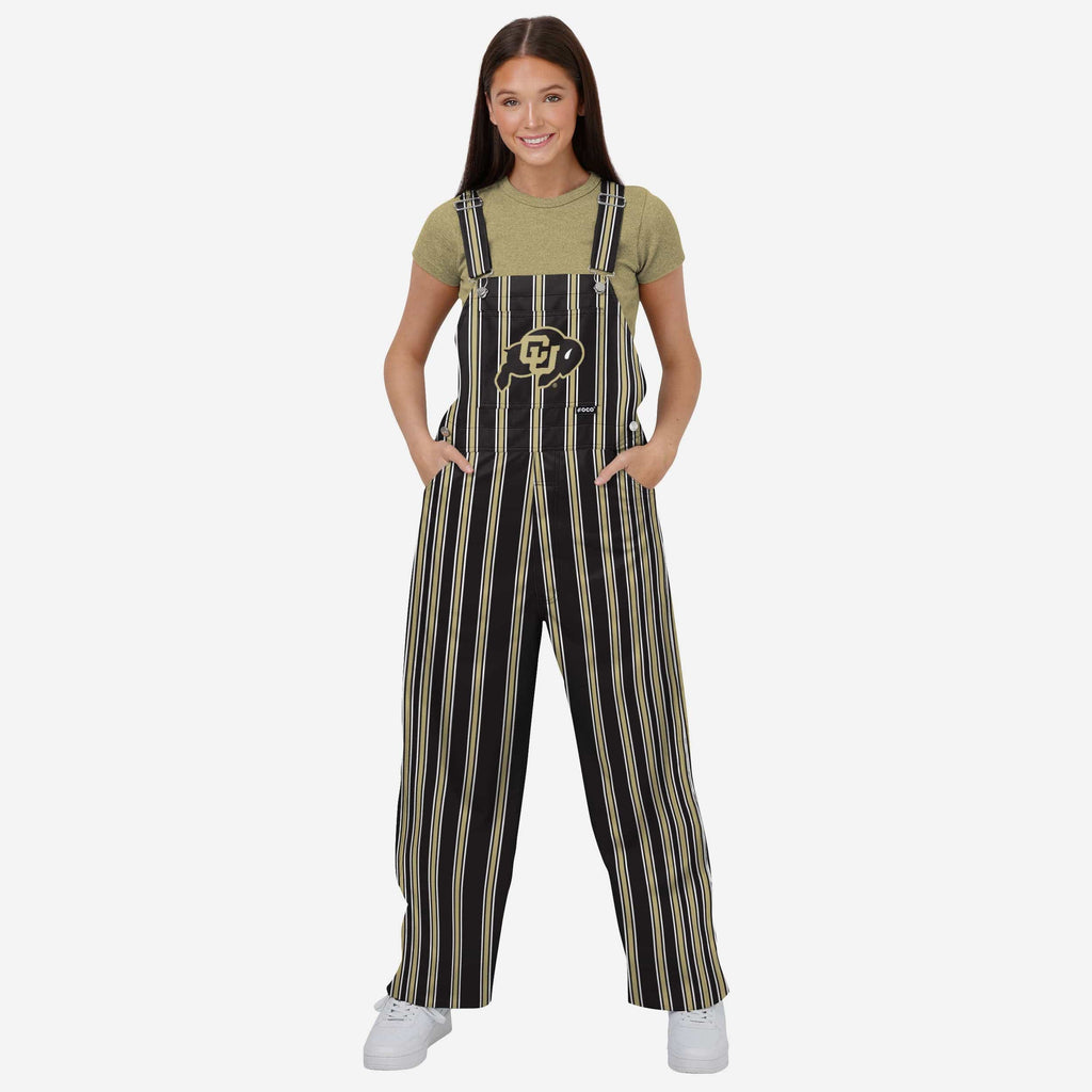 Colorado Buffaloes Womens Sideline Spirit Bib Overalls FOCO XS - FOCO.com