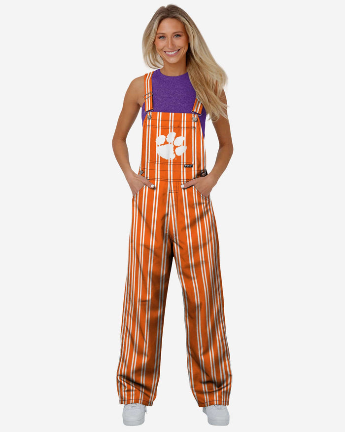 Clemson Tigers Womens Sideline Spirit Bib Overalls FOCO XS - FOCO.com