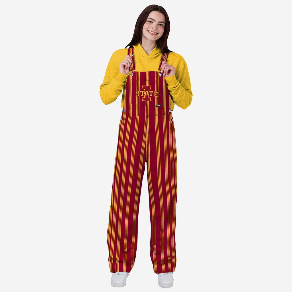 Iowa State Cyclones Womens Sideline Spirit Bib Overalls FOCO XS - FOCO.com