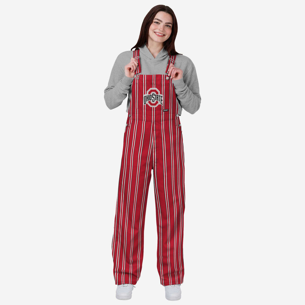 Ohio State Buckeyes Womens Sideline Spirit Bib Overalls FOCO XS - FOCO.com