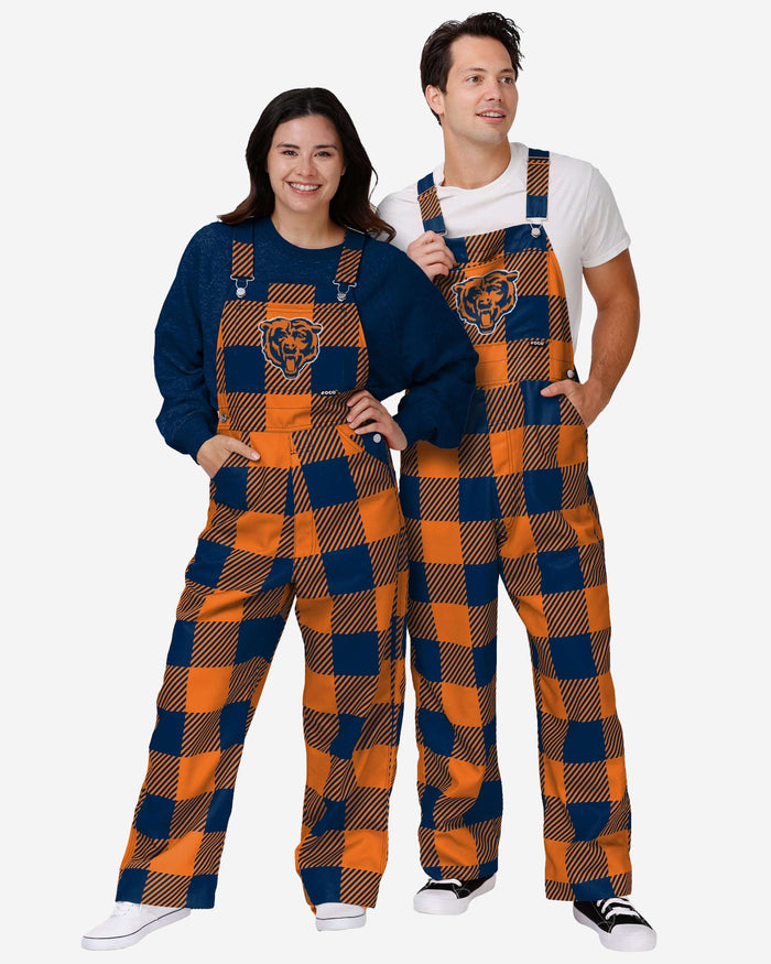 Chicago Bears Womens Plaid Bib Overalls FOCO - FOCO.com