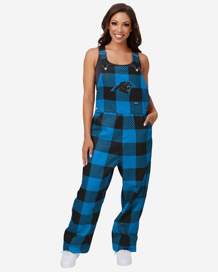 Carolina Panthers Womens Plaid Bib Overalls FOCO XS - FOCO.com