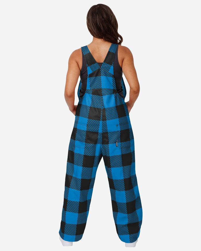 Carolina Panthers Womens Plaid Bib Overalls FOCO - FOCO.com