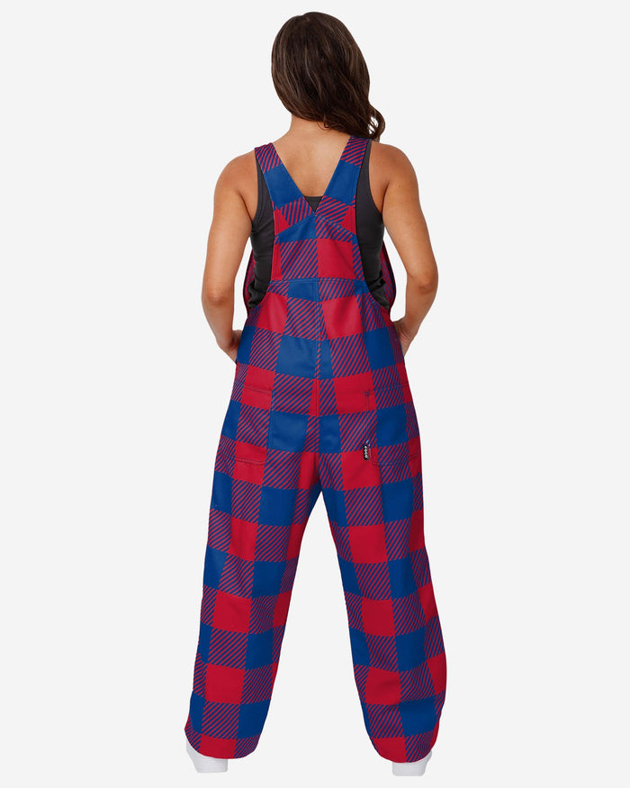 New York Giants Womens Plaid Bib Overalls FOCO - FOCO.com