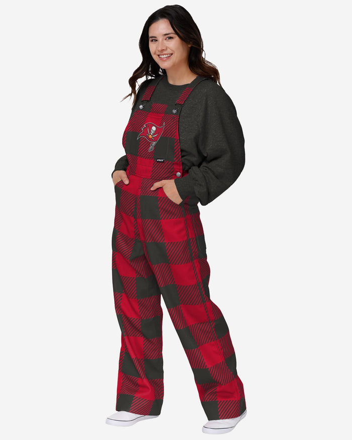 Tampa Bay Buccaneers Womens Plaid Bib Overalls FOCO XS - FOCO.com