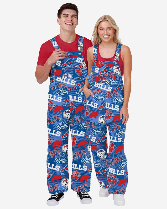 Buffalo Bills Womens Historic Print Bib Overalls FOCO - FOCO.com