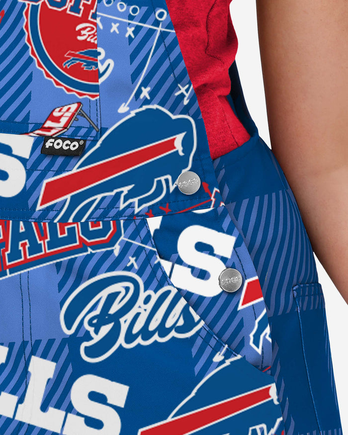 Buffalo Bills Womens Historic Print Bib Overalls FOCO - FOCO.com