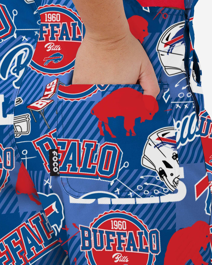 Buffalo Bills Womens Historic Print Bib Overalls FOCO - FOCO.com