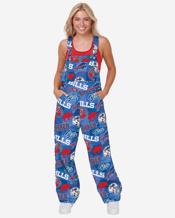 Buffalo Bills Womens Historic Print Bib Overalls FOCO XS - FOCO.com