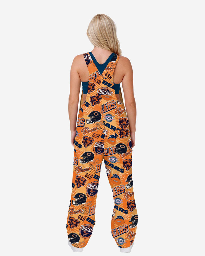 Chicago Bears Womens Historic Print Bib Overalls FOCO - FOCO.com