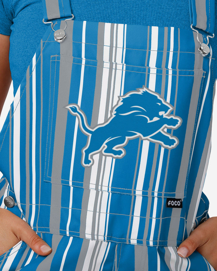 Detroit Lions Womens Hyper Stripe Bib Overalls FOCO - FOCO.com