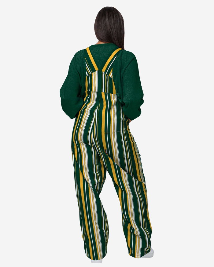 Green Bay Packers Womens Hyper Stripe Bib Overalls FOCO - FOCO.com