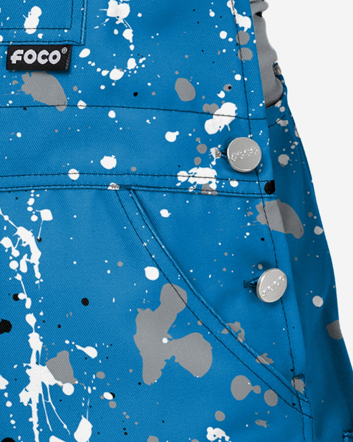 Detroit Lions Womens Paint Splatter Bib Overalls FOCO - FOCO.com