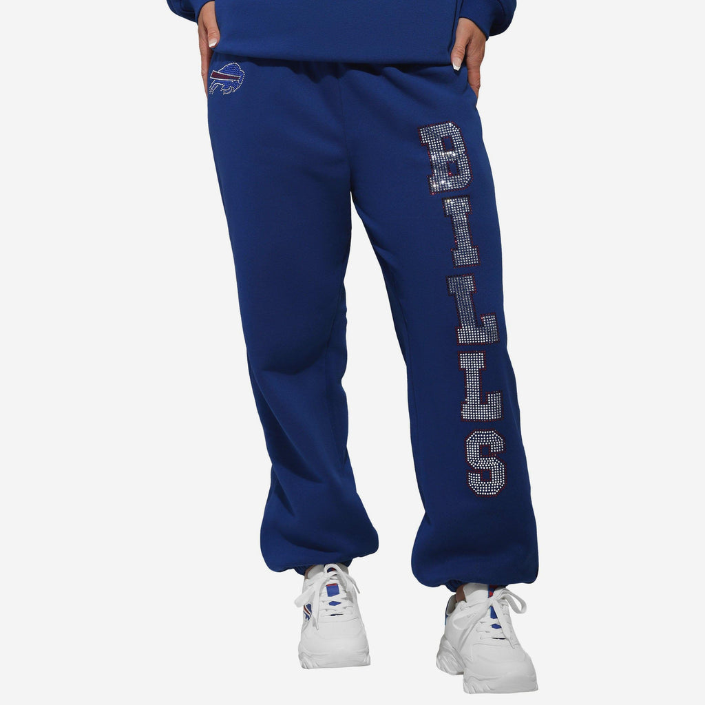 Buffalo Bills Womens Big Wordmark Rhinestone Sweatpants FOCO S - FOCO.com