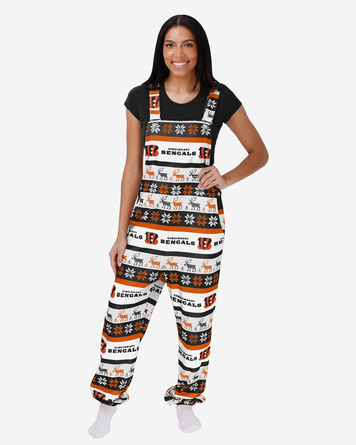 Cincinnati Bengals Womens Ugly Home Gating Bib Overalls FOCO XS - FOCO.com