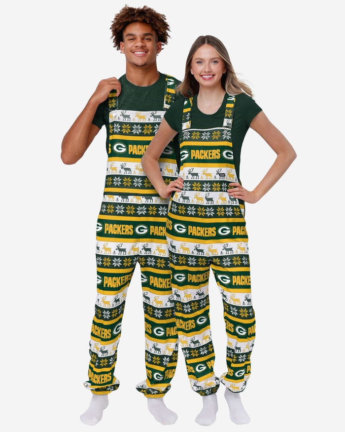 Green Bay Packers Womens Ugly Home Gating Bib Overalls FOCO - FOCO.com