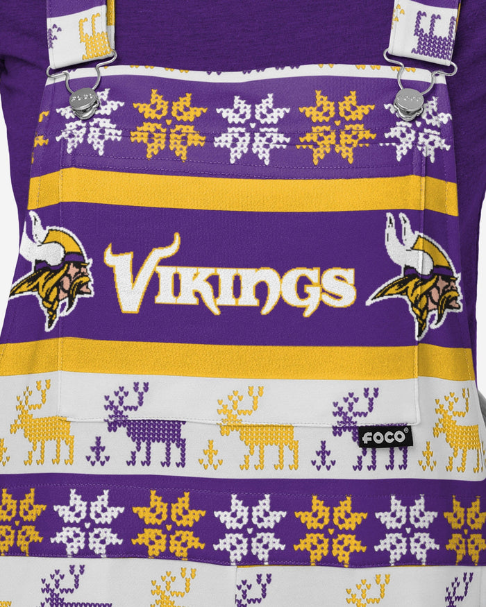 Minnesota Vikings Womens Ugly Home Gating Bib Overalls FOCO - FOCO.com