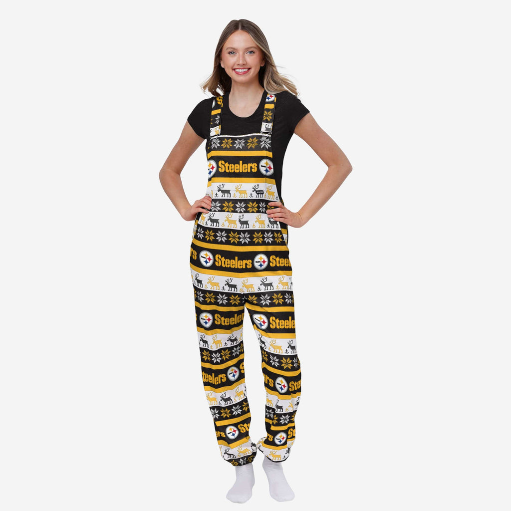 Pittsburgh Steelers Womens Ugly Home Gating Bib Overalls FOCO XS - FOCO.com