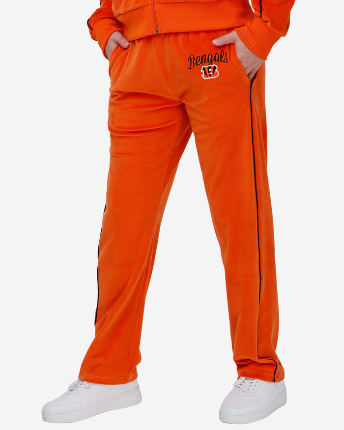 Cincinnati Bengals Womens Orange Velour Pants FOCO S - FOCO.com