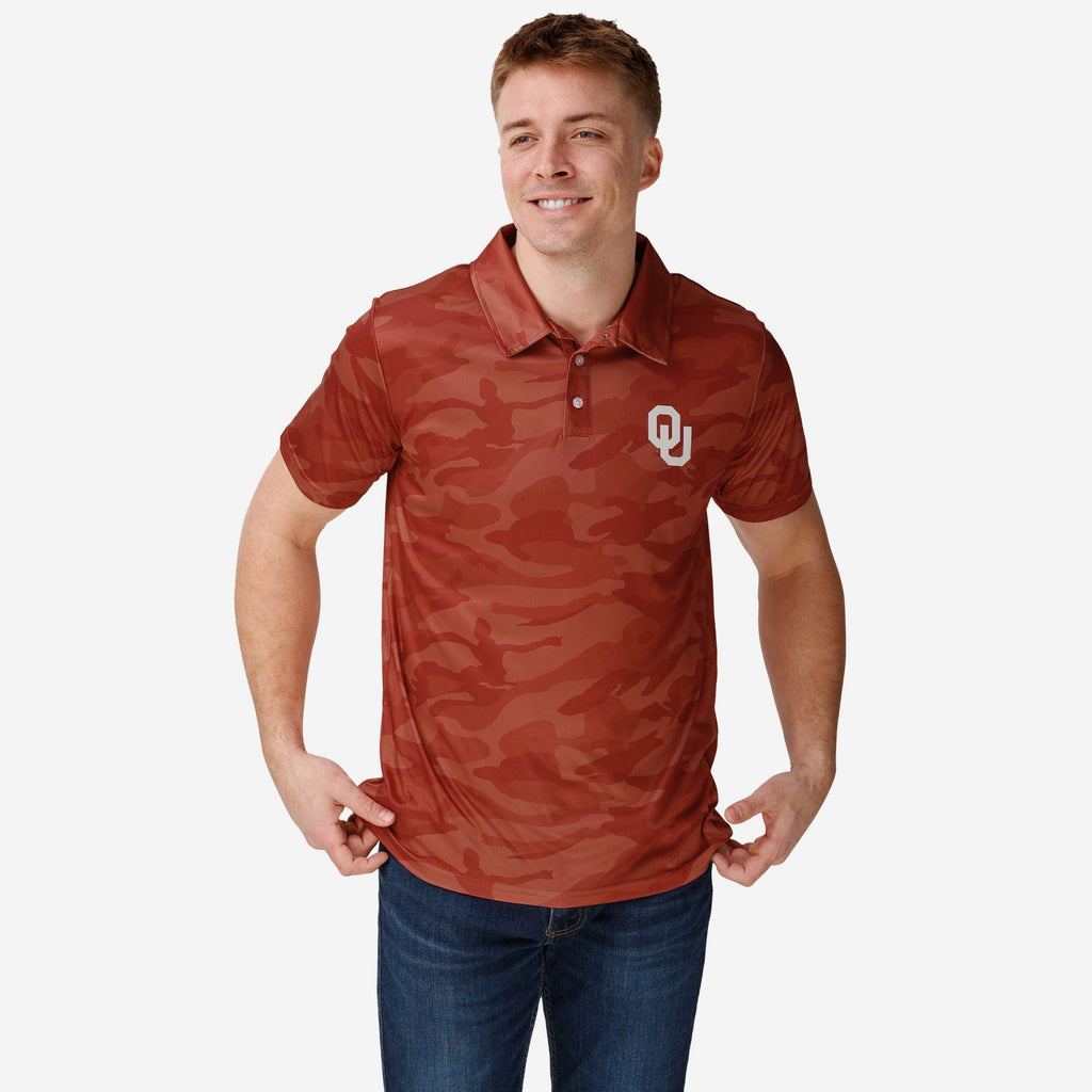 Oklahoma Sooners Color Camo Polyester Polo FOCO S - FOCO.com