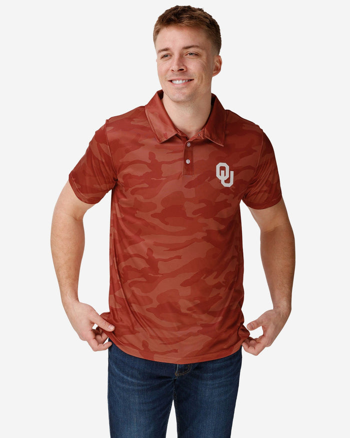 Oklahoma Sooners Color Camo Polyester Polo FOCO S - FOCO.com