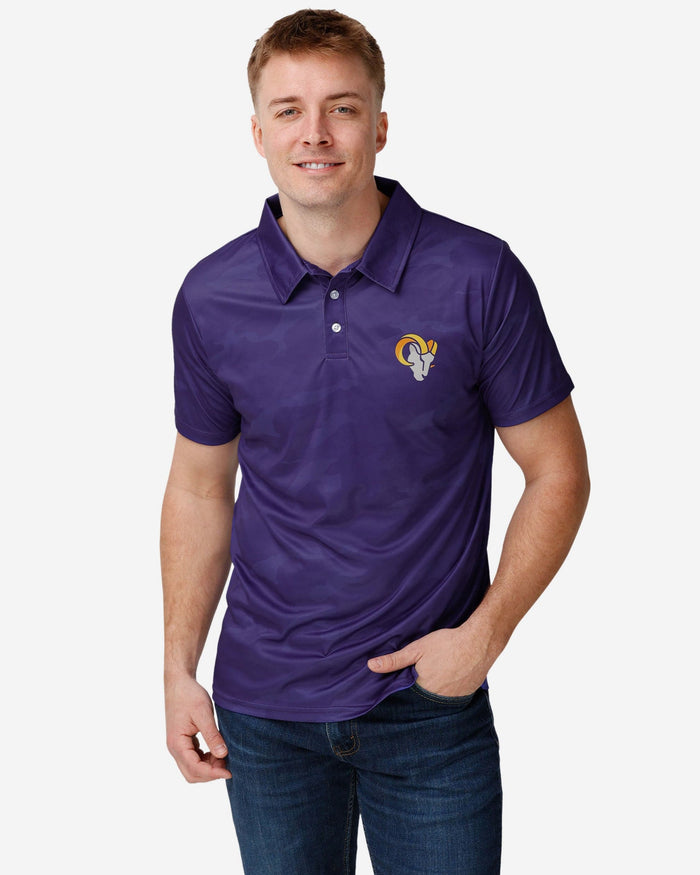 Los Angeles Rams Color Camo Polyester Polo FOCO S - FOCO.com