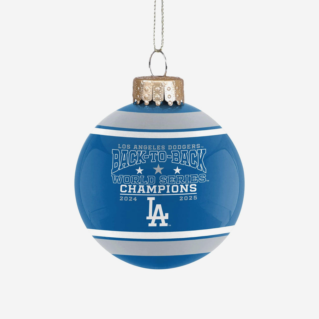 Los Angeles Dodgers 2025 Back To Back World Series Champions Glass Ball Ornament FOCO - FOCO.com