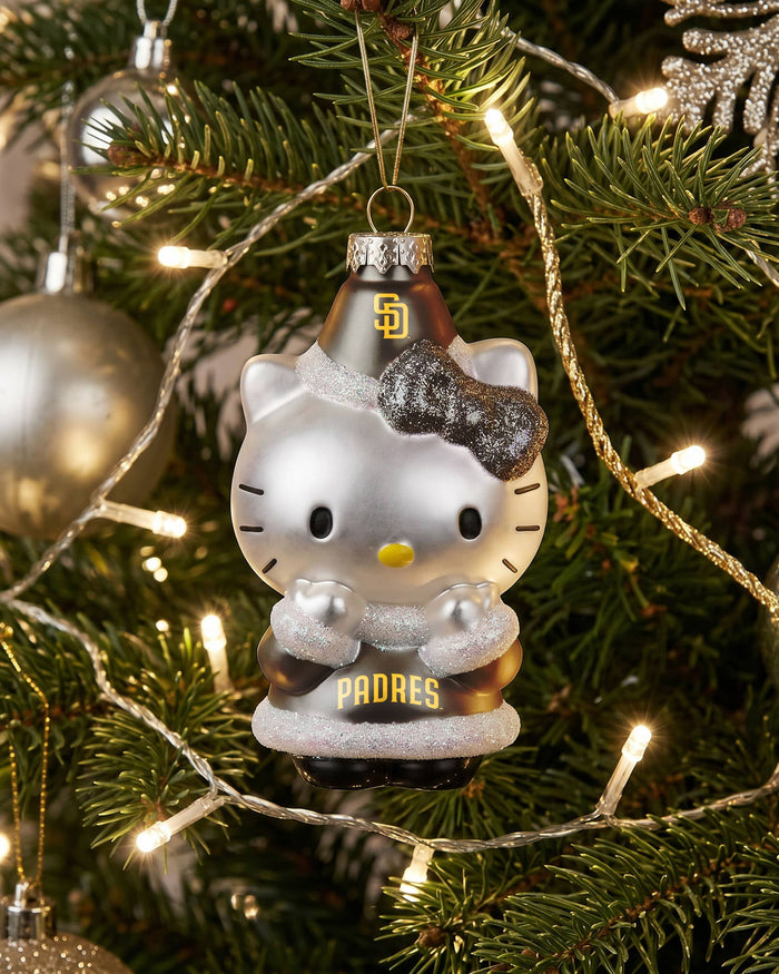 San Diego Padres Hello Kitty® Glitter Ornament FOCO - FOCO.com