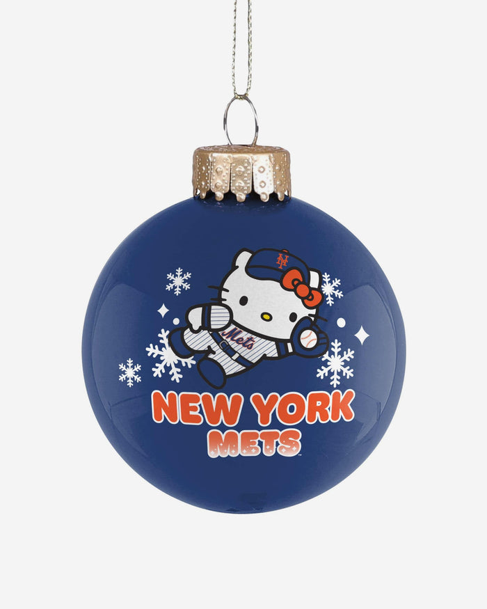 New York Mets Hello Kitty® Glass Ball Ornament FOCO - FOCO.com
