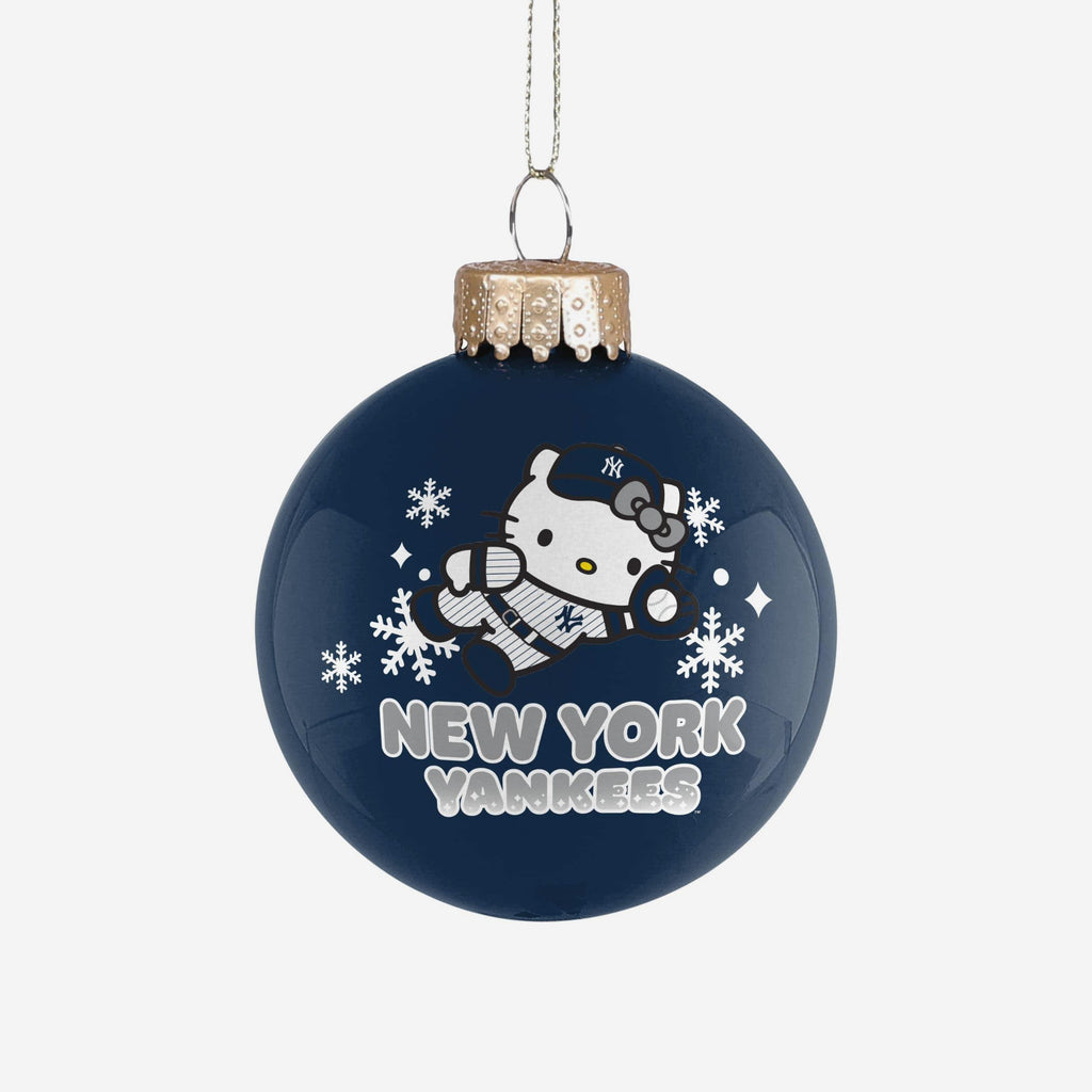 New York Yankees Hello Kitty® Glass Ball Ornament FOCO - FOCO.com