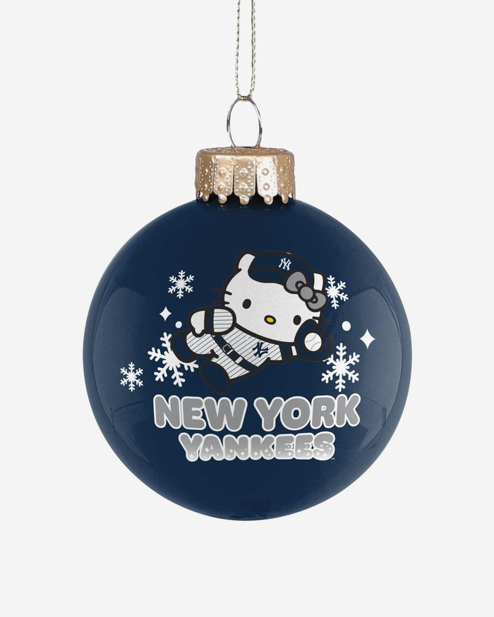 New York Yankees Hello Kitty® Glass Ball Ornament FOCO - FOCO.com