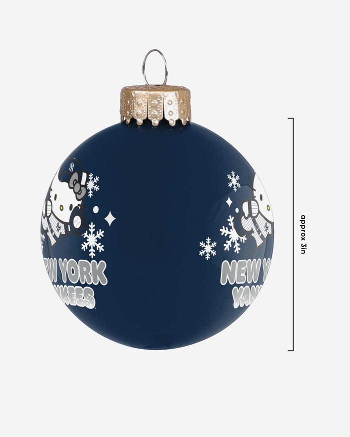 New York Yankees Hello Kitty® Glass Ball Ornament FOCO - FOCO.com