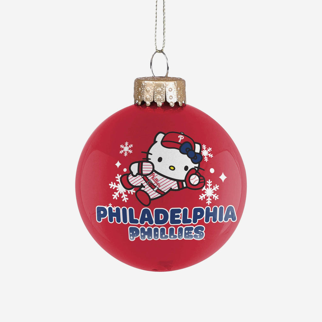 Philadelphia Phillies Hello Kitty® Glass Ball Ornament FOCO - FOCO.com