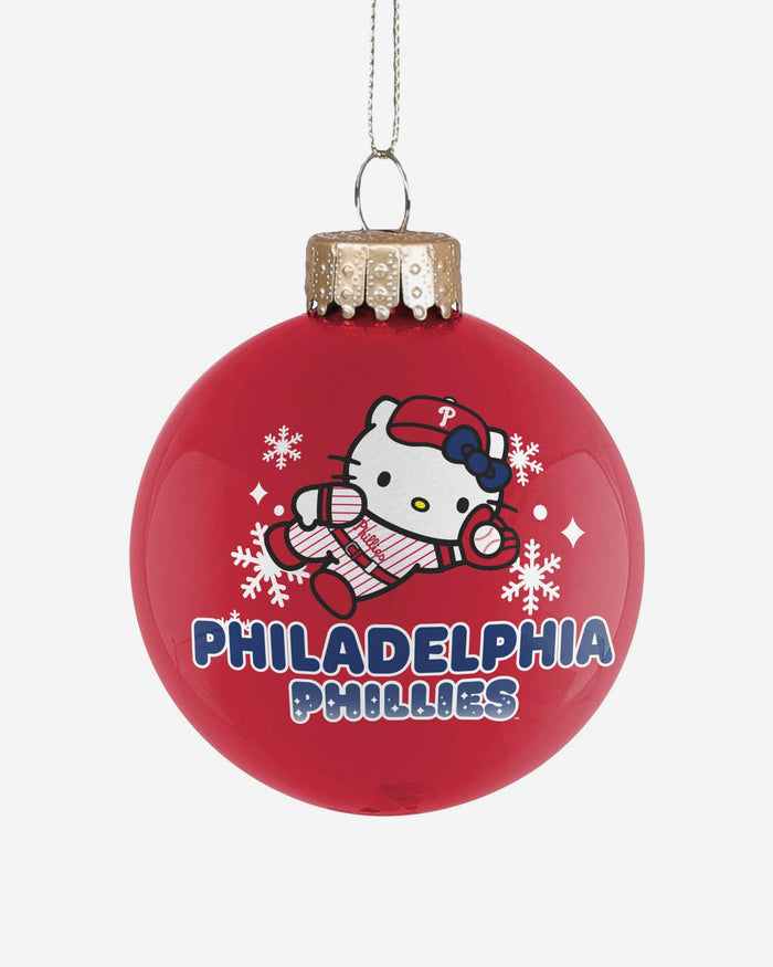 Philadelphia Phillies Hello Kitty® Glass Ball Ornament FOCO - FOCO.com