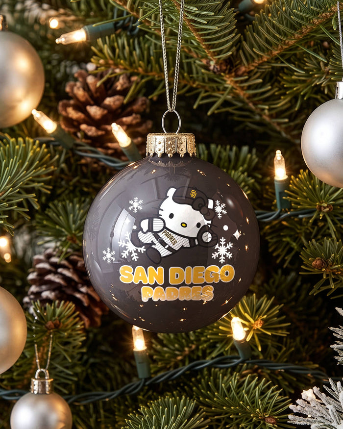 San Diego Padres Hello Kitty® Glass Ball Ornament FOCO - FOCO.com