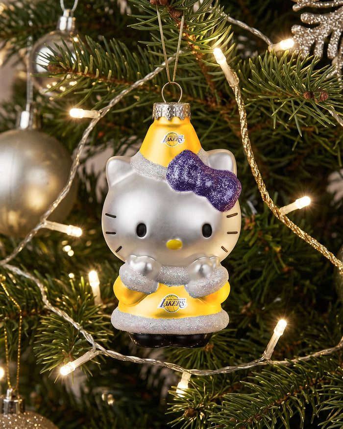 Los Angeles Lakers Hello Kitty® Glitter Ornament FOCO - FOCO.com