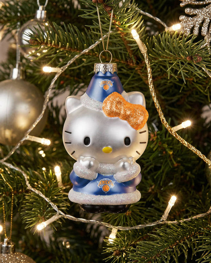 New York Knicks Hello Kitty® Glitter Ornament FOCO - FOCO.com