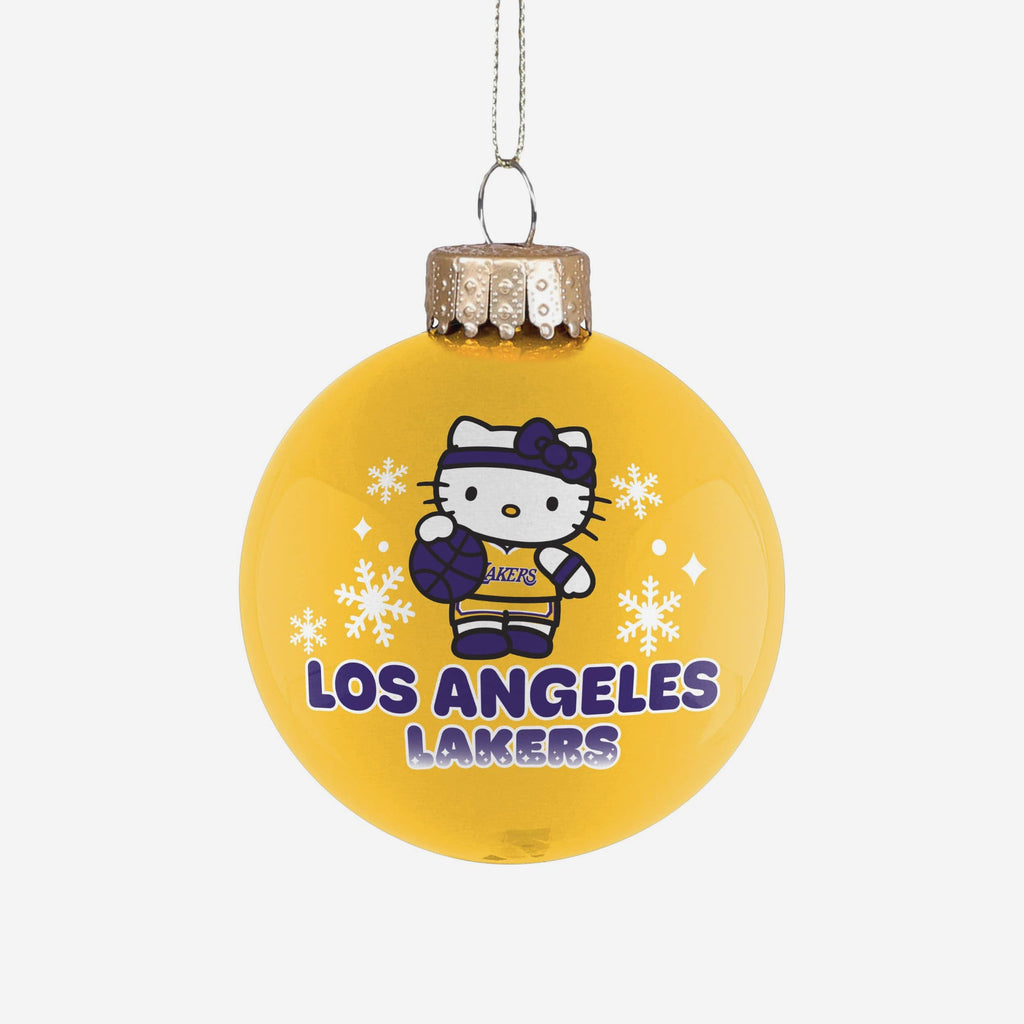 Los Angeles Lakers Hello Kitty® Glass Ball Ornament FOCO - FOCO.com