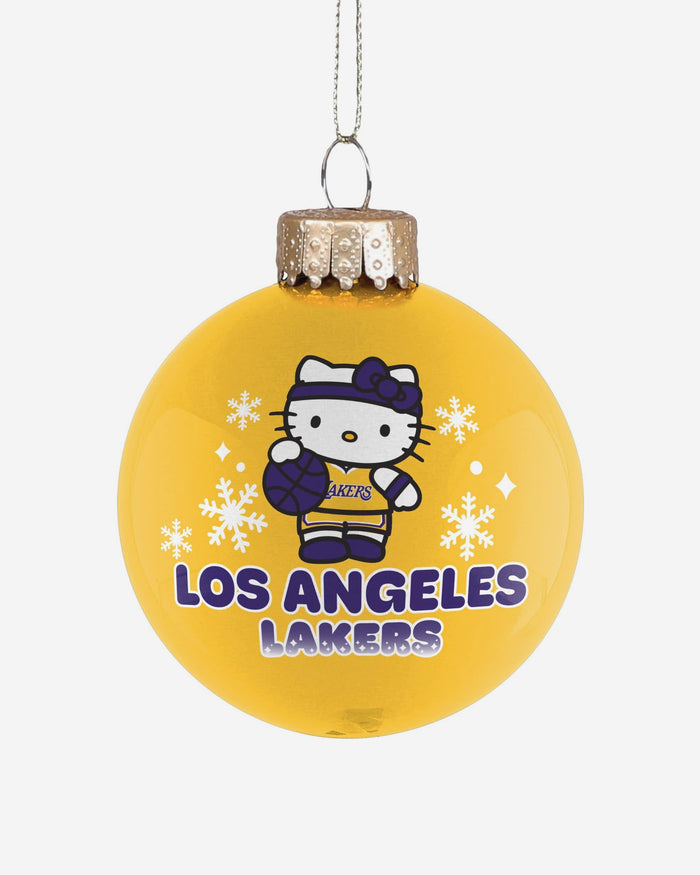 Los Angeles Lakers Hello Kitty® Glass Ball Ornament FOCO - FOCO.com