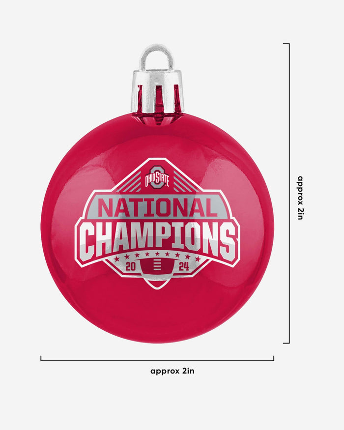 Ohio State Buckeyes 2024 Football National Champions 12 Pack Plastic Ball Ornament Set FOCO - FOCO.com