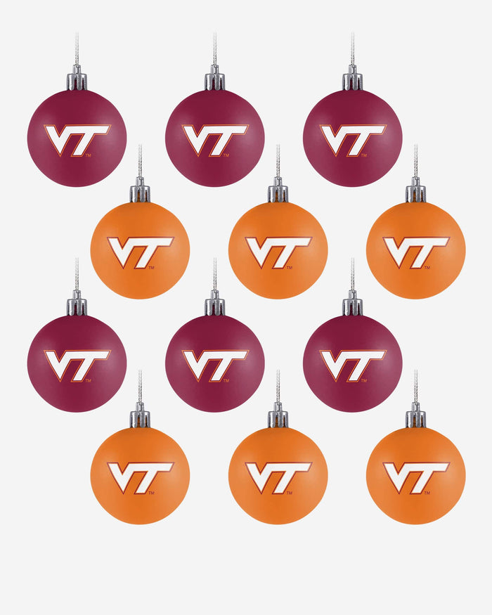 Virginia Tech Hokies 12 Pack Plastic Ball Ornament Set FOCO - FOCO.com