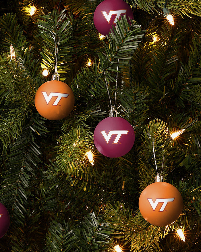 Virginia Tech Hokies 12 Pack Plastic Ball Ornament Set FOCO - FOCO.com