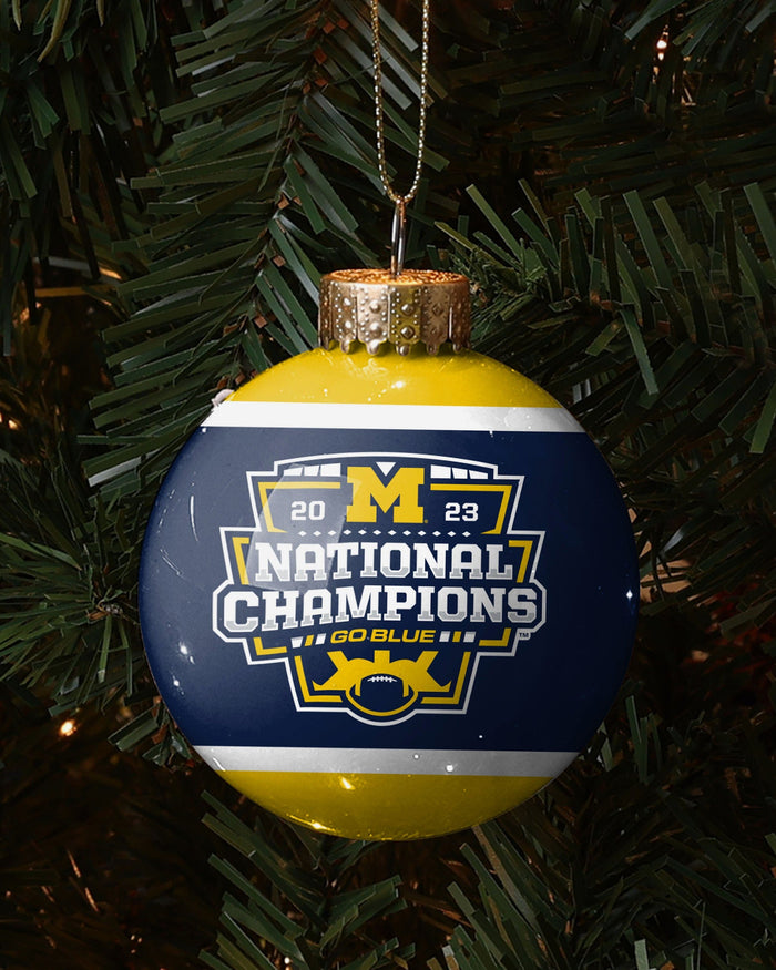 Michigan Wolverines 2023 Football National Champions Glass Ball Ornament FOCO - FOCO.com