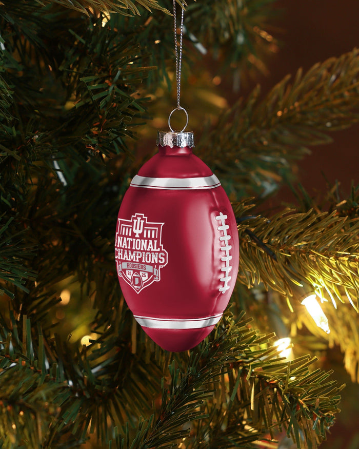 Indiana Hoosiers 2025 Football National Champions Blown Glass Ball Ornament FOCO - FOCO.com