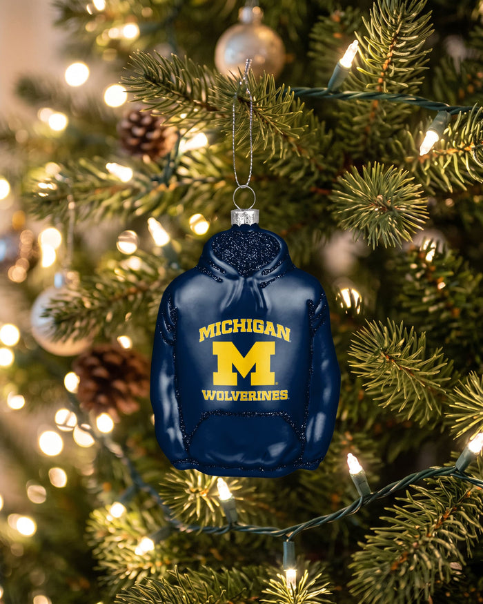 Michigan Wolverines Glitter Hoodie Ornament FOCO - FOCO.com